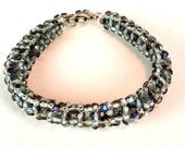 Czech Crystal Bracelet - Tubualar Right Angle Weave - Seed bead bracelet - toggle clasp-Handmade Bracelet