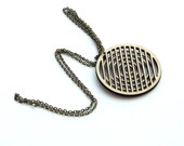 Geometric Lines and Circles Handcrafted Wooden Necklace - Large Size (0028)