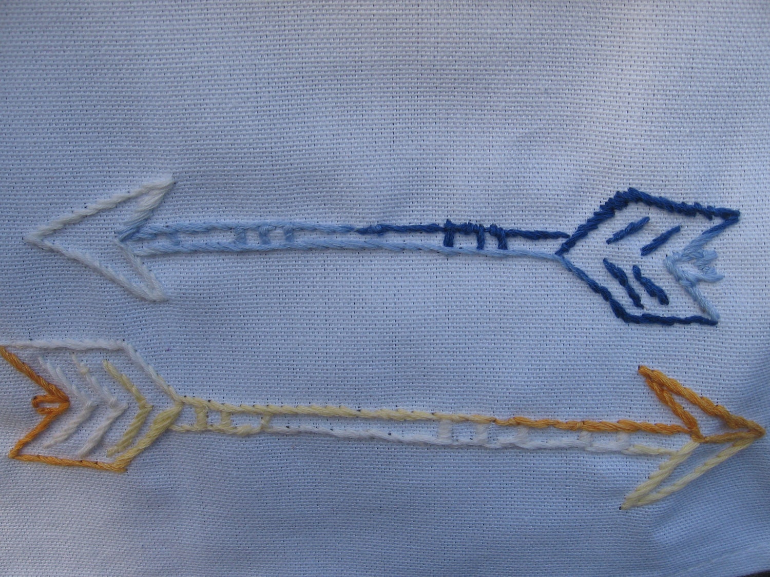 Made to Order-Hand Embroidered Arrows Tea Towel