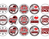 Raiders INSPIRED Red & Black School Spirit Sports Team Bottle Cap Images 4x6 Printable Bottlecap Collage