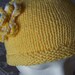 Chemo Hat Sleep Cap - Womens, soft cotton- sleep cap, with flower accent , yellow, donation to cancer society