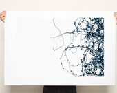 Large Canvas Print Black and White Zen Tree Botanicals 20x30 minimalist for him