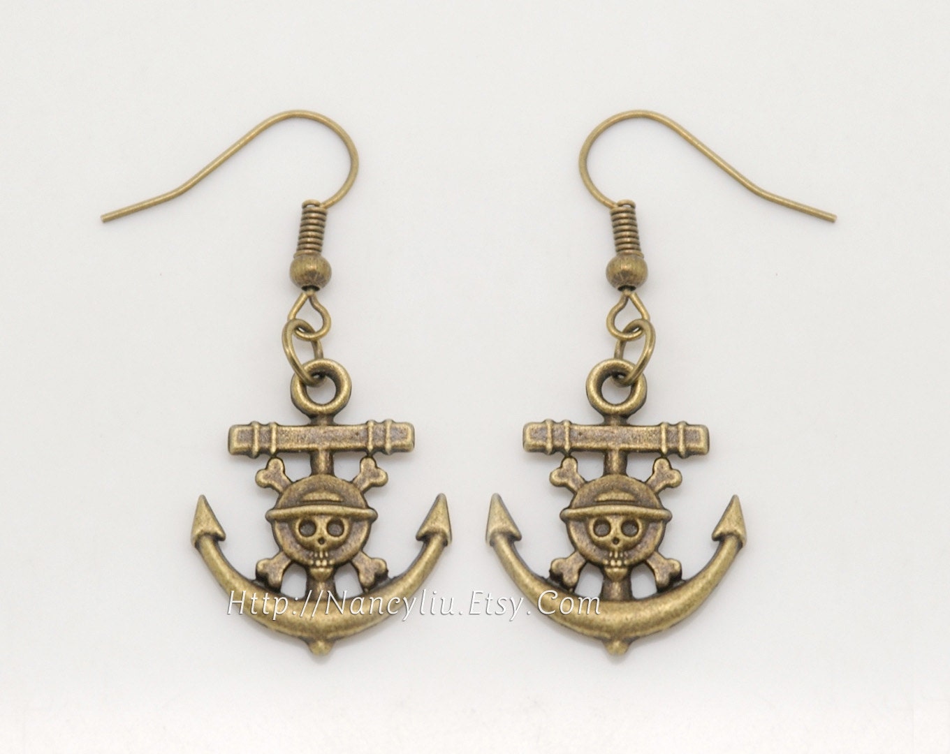 Nautical Anchor Earrings, Retro One Piece Luffy Earrings, Onepiece Earrings