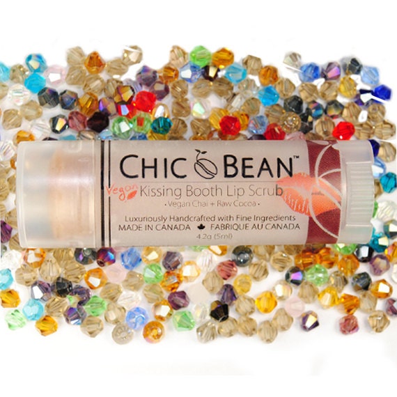 CHIC Bean Kissing Booth Lip Scrub ( - VEGAN Chai & Raw Cocoa - ) with USDA Certified Organic Cane Sugar