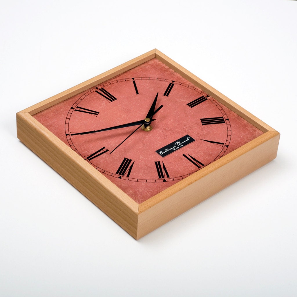 Wooden Wall Clock Mild Red
