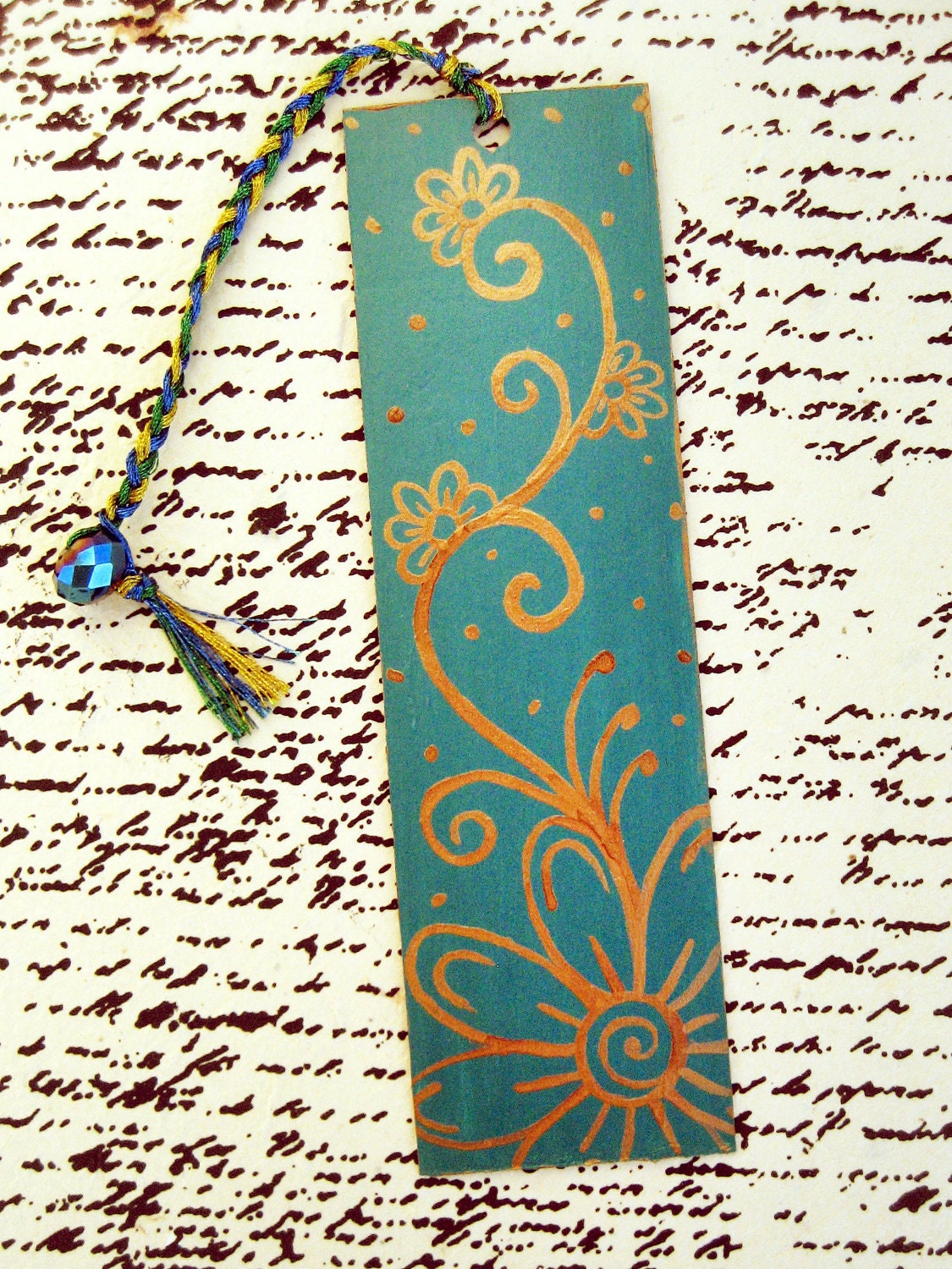 turquoise Bookmark - Garden collection