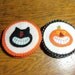 Primitive Penny rug coaster set Fall Halloween Cats and Jacks set of 6 FITOG team