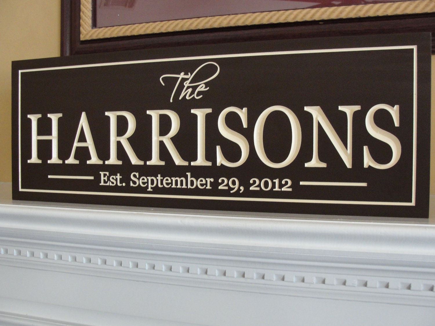 Family name sign Personalized sign Custom Wooden signs last name sign Custom wedding gift Established family sign Anniversary Plaque