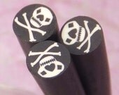 SALE - Black Skull Nail Fimo Cane - Nail Art Manicure Deco DIY ( 1 Cane ) -  PC1138 - KarPenaEnterprises