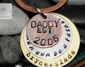 Custom Unisex Mixed Metal Keychain for Dad - "Daddy" Key Chain - Hero - Any Man Can Be A Father