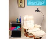 Ekornes Streeless Royal Lounge Chair Recliner with ottoman 1970's in Ivory Leather