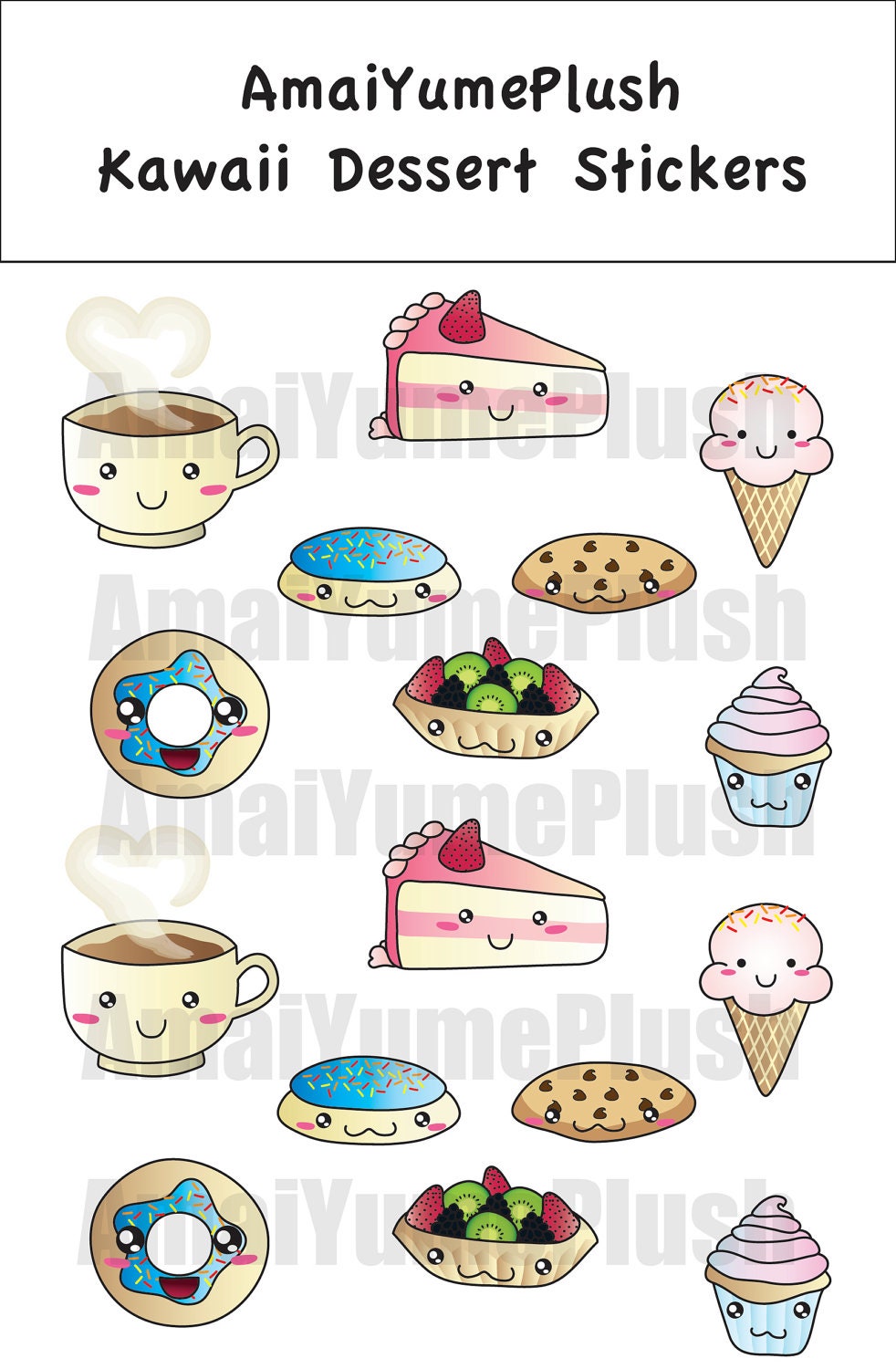 Kawaii Dessert Stickers (Set of 32)