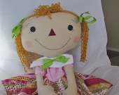 Primitive Rag doll-Cloth Doll- Sweet Raggedy Anne