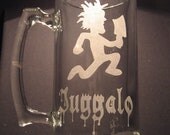 hatchet man juggalo, Insane clown posse, icp,  inspired Beer Mug Engraved/ etched Glass