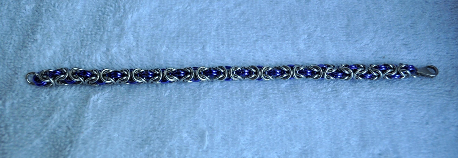 Purple and Silver Goddess Bracelet Chainmaille, elegant, gothic, renaissance