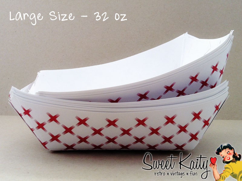 25 LARGE Retro Food Trays - Paper Food Tray - Snack Tray - Party Favors - Nachos, Hot Dogs, BBQ, Popcorn, Peanuts, Circus Party, Wedding Il_170x135