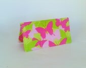 Fabric Checkbook Cover in Butterfly Print