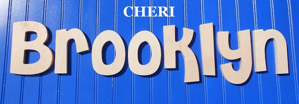 SALE 2.29 per letter :) 8" Size Unpainted Wall Letters Wooden (7.00 shipping on entire order) Cheri Font Gifts and Decor