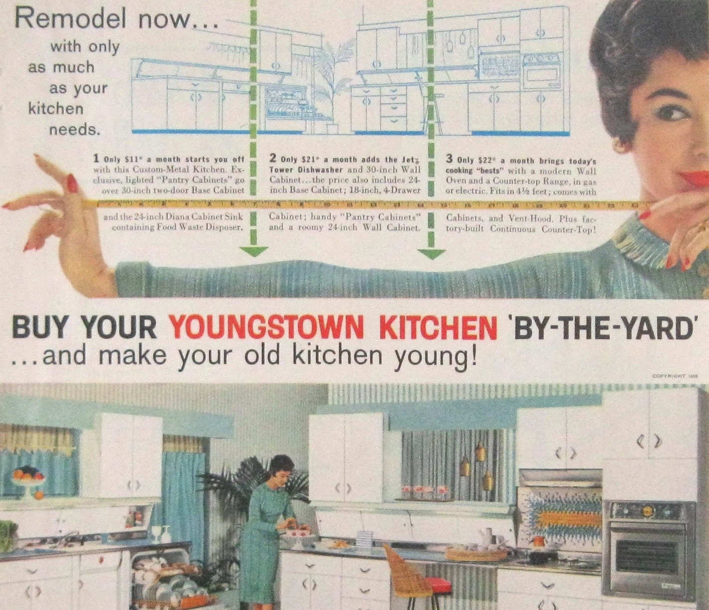 Vintage Kitchen 1950s vintage youngstown Youngstown Cabinet cabinets TheVintageResource  by