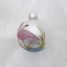 Pink Flamingo Glitter Ornament - Florida Christmas Flamingo on White Glass Ball