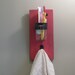 Handmade wall toothbrush holder or vase with key hook in distressed bella pink