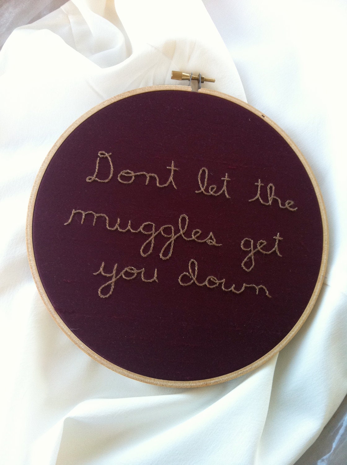 Don't Let The Muggles Get You Down, Harry Potter Embroidered Hoop Art