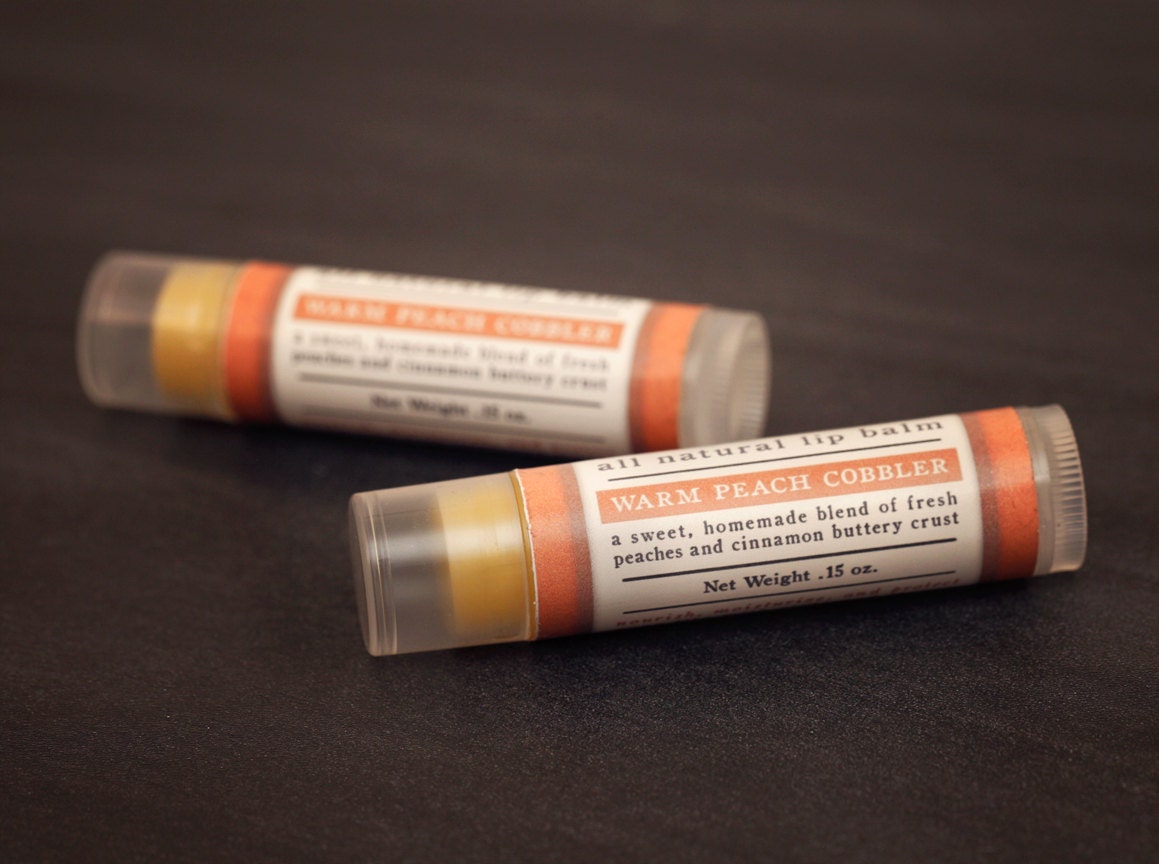 Warm Peach Cobbler Lip Balm - All Natural - Sweet Fruit and Spice Flavor