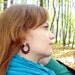 Oval Hoop Hand Carved wood Post Earrings Tribal Style - Gauges Plugs Bone Horn - PE004 RW