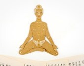 Yogi - Articulated Paper Doll with Chakra by Dubrovskaya. Kraft paper, hand painted, MADE TO ORDER.