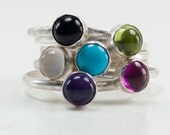 Mother's Rings Mother's Birthstone Stacking Ring Set Gemstone Rings Mommy Rings