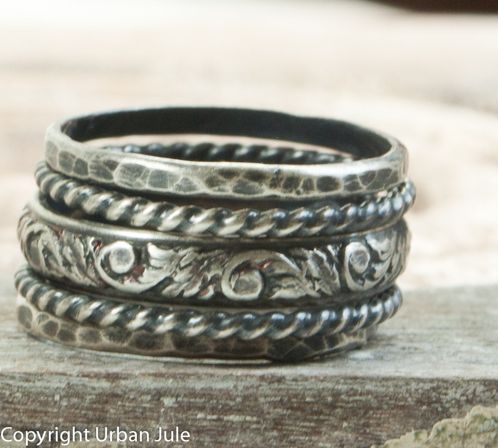 Graduation Gifts Stacking Rings Sterling Silver Stacking Ring Set
