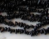 5X8mm Black Tourmaline Natural Gemstone Chip Beads, (D1C09) Full 36 IN Strand