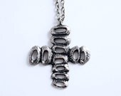 Modernist Brutalist Necklace Robert Larin Canada Vintage Pewter 1970s