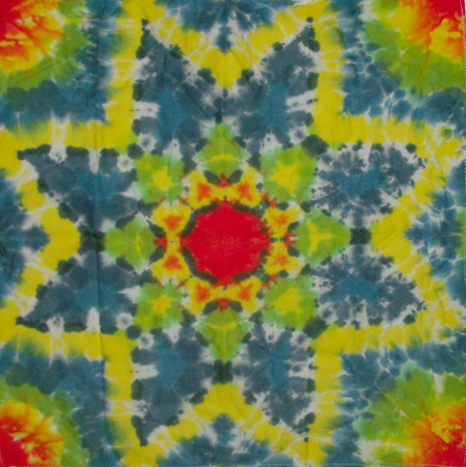 Dimensional Shift - Tie Dye Lotus Blossom Bandana