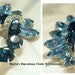 Vintage Eisenberg Rhinestone Brooch/Pin Earrings-Royal Blue