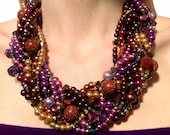 GRAND TWISTED, Statement Necklace, Purple, Lavender, Bronze, Gold, Brown, Fall, Mauve, Chunky, Jewelry by Jessica Theresa