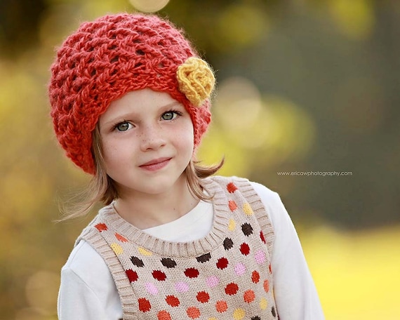 Custom Colors - Crochet Girl Hat - (Baby, Toddler, Child)