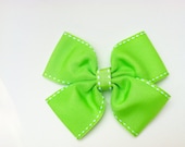 Apple Green Hair Bow with clip