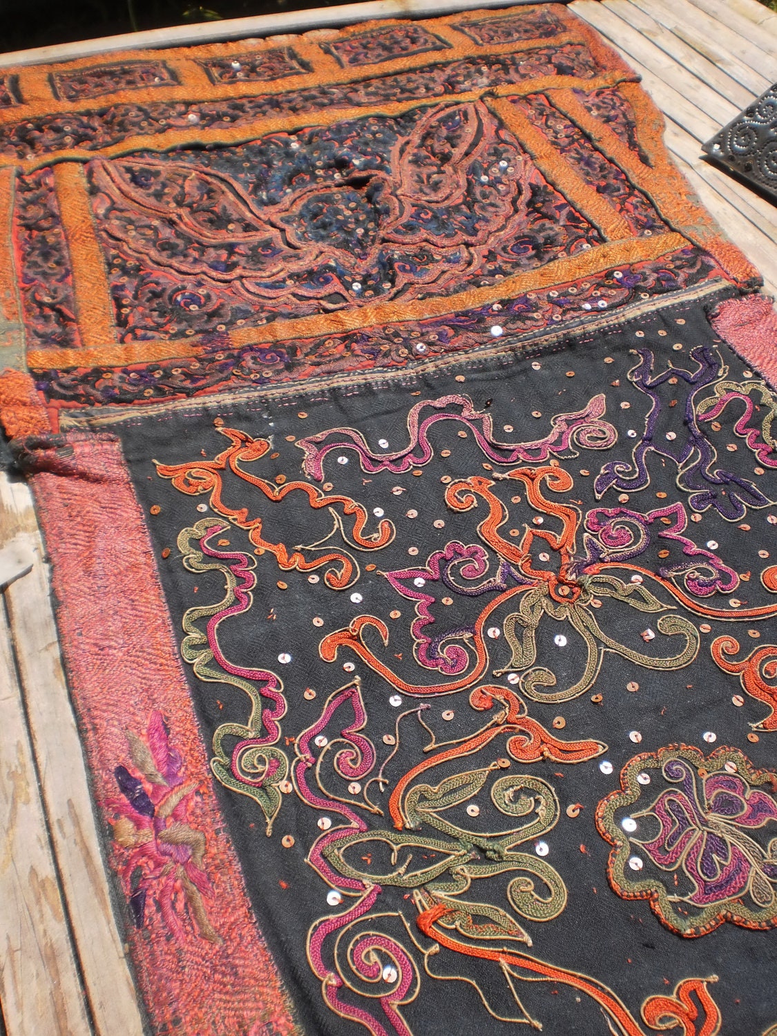 Vintage Tribal Embroided Apron Skirt