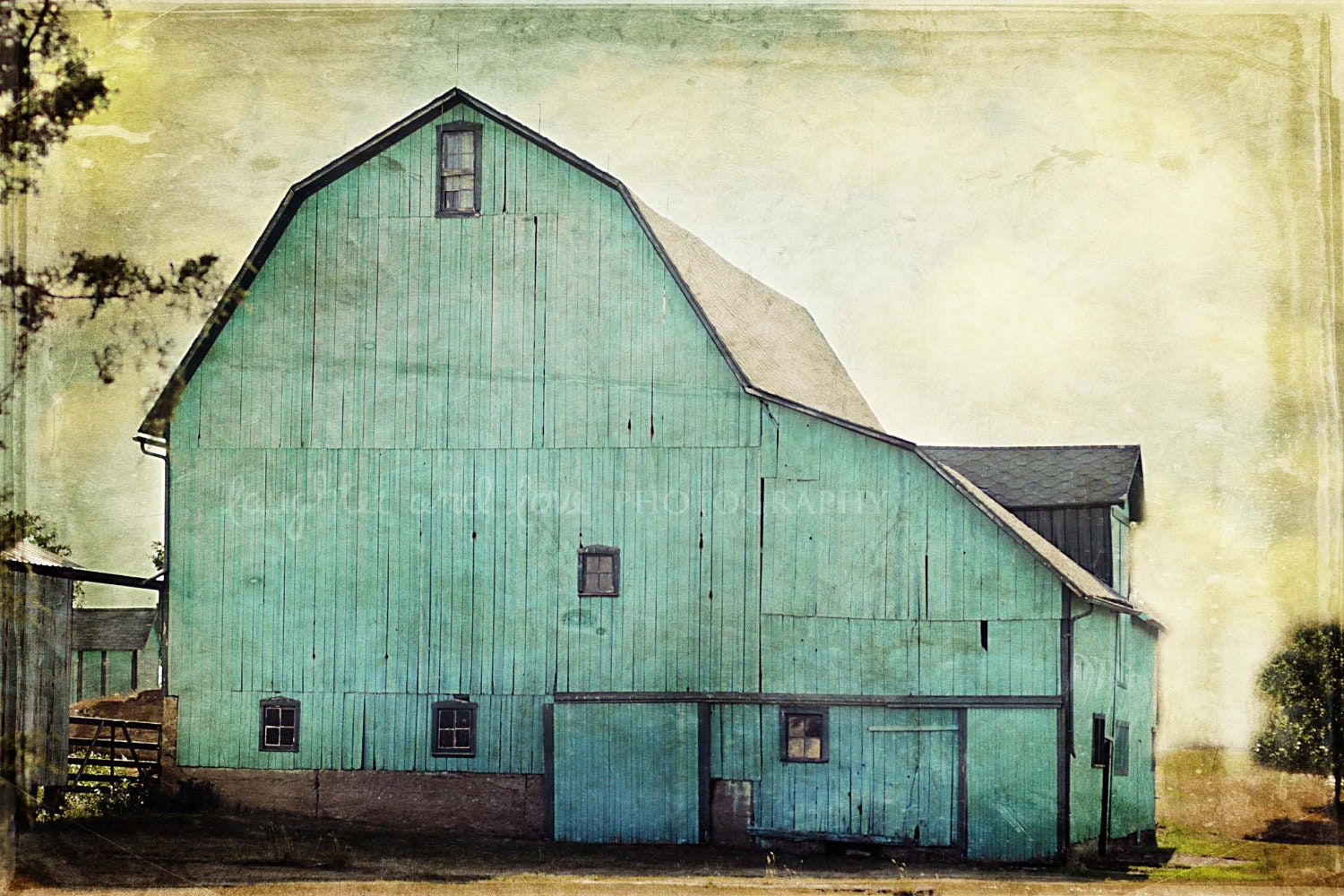 Aqua Barn 8x12 Fine Art Photography Farm Country Shabby Chic Mint Green Blue Rustic Vintage Home Decor Wall Art