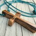 Wooden Cross Pendant - Hand Crafted African Zebrawood: Mens Jewelry