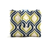 Pouch Wallet, Coin Purse, Zippers Pouches, Navy Blue, Green, Cream