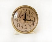 Vintage Westclox Clock Wind Up Cream & Gold - TwoStoryVintage