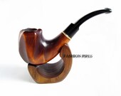 Gift SET Wood pipe "El PASO" and STAND, Tobacco Pipe/Pipes Smoking Pipes/Pipe. Hand Carved wooden pipe.