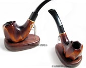 Fashion Tobacco Pipe "El PASO", Tobacco Smoking Pipe/Pipes Wood/Wooden Pipe, Wooden Tobacco Smoking Pipe fits 9 mm filters & Pouch Gift