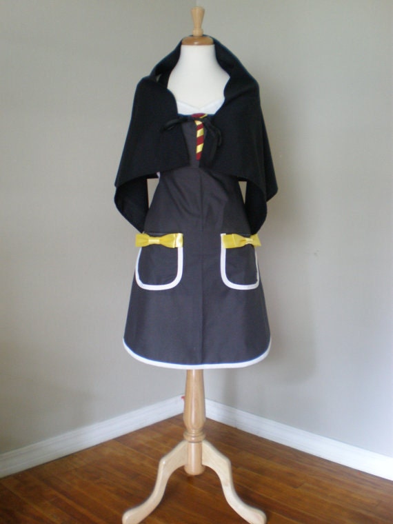 Harry Potter inspired cosplay Costume Apron with cape