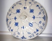 Blue and White Flowers Antique Chamber Pot Lid