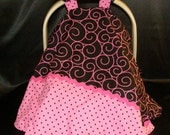 Car Seat Canopy - Pink and Black