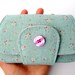 Fabric clutch Pastel blue Soft pink Shabby chic Small clutch purse