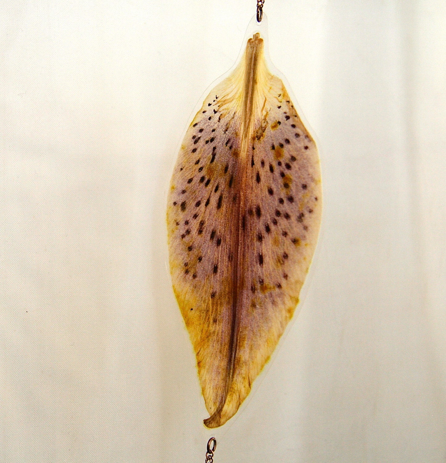 Purple Stargazer Oriental Lily Pressed Flower Petal Necklace